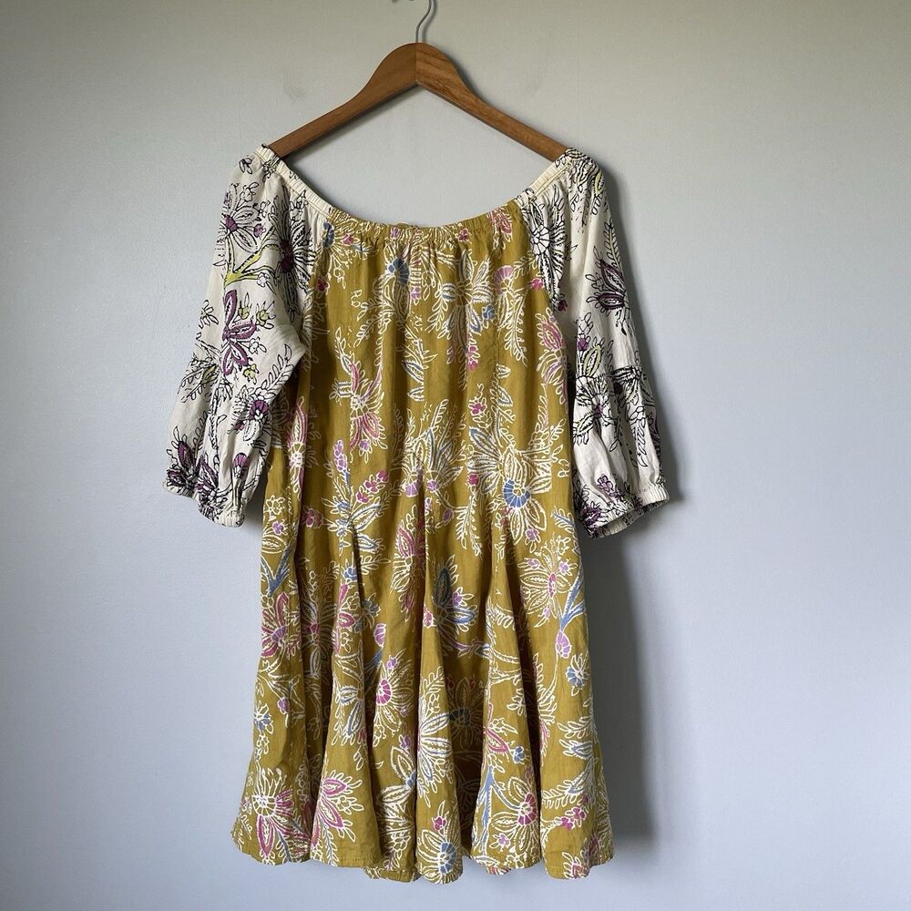 Anthropologie Daily Practice Mollie Tunic Dress Boho Floral Print Women's Small